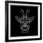 Giraffe on Black-Lisa Kroll-Framed Art Print