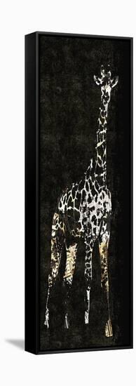 Giraffe on Black-Whoartnow-Framed Stretched Canvas