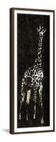 Giraffe on Black-Whoartnow-Framed Giclee Print