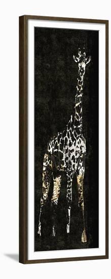 Giraffe on Black-Whoartnow-Framed Giclee Print