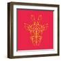 Giraffe on Red-Lisa Kroll-Framed Art Print