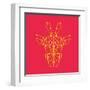 Giraffe on Red-Lisa Kroll-Framed Art Print