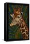 Giraffe - Paper Mosaic-Lantern Press-Framed Stretched Canvas