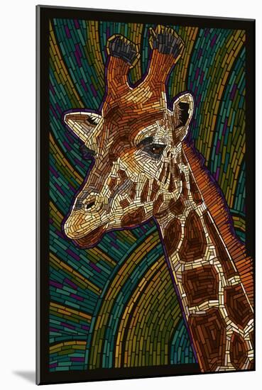 Giraffe - Paper Mosaic-Lantern Press-Mounted Art Print