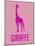 Giraffe Pink-NaxArt-Mounted Art Print