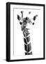 Giraffe study  IV-Alonzo Saunders-Framed Art Print