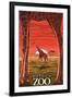 Giraffe Sunset - Oregon Zoo-Lantern Press-Framed Art Print