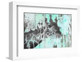 Giraffe Taking A Look-null-Framed Art Print