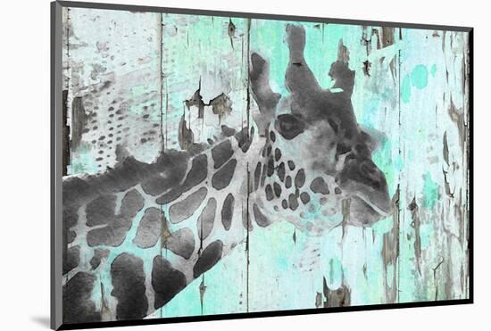 Giraffe Taking A Look-null-Mounted Art Print