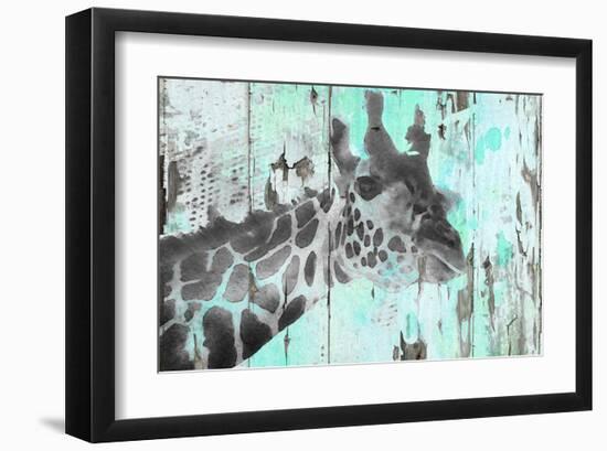 Giraffe Taking A Look-null-Framed Art Print