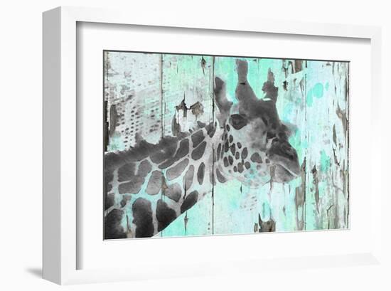 Giraffe Taking A Look-null-Framed Art Print