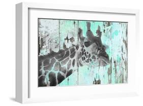 Giraffe Taking A Look-null-Framed Art Print