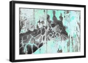 Giraffe Taking A Look-null-Framed Art Print