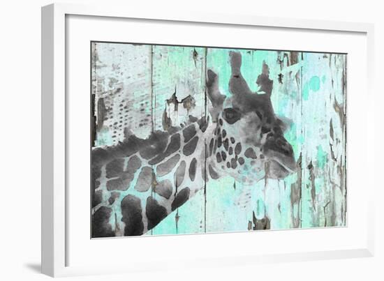 Giraffe Taking A Look-null-Framed Art Print