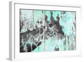 Giraffe Taking A Look-null-Framed Art Print