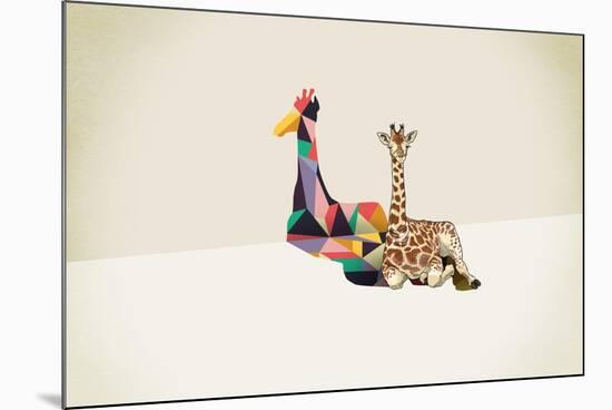 Giraffe - Walking Shadows-Jason Ratliff-Mounted Giclee Print