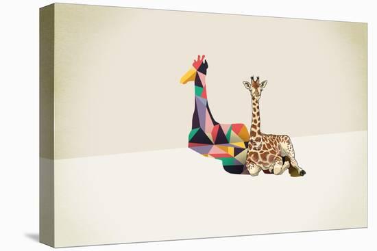 Giraffe - Walking Shadows-Jason Ratliff-Stretched Canvas