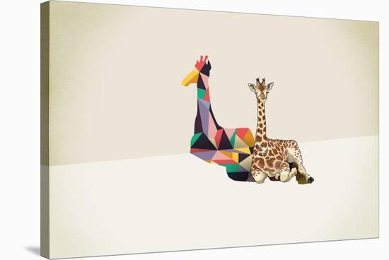 Giraffe - Walking Shadows-Jason Ratliff-Stretched Canvas