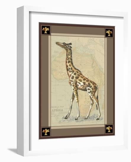 Giraffe with Border I-null-Framed Art Print