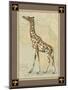 Giraffe with Border I-null-Mounted Art Print