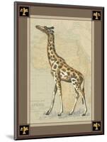 Giraffe with Border I-null-Mounted Art Print