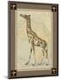 Giraffe with Border I-null-Mounted Art Print