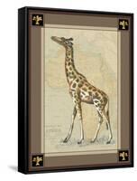 Giraffe with Border I-null-Framed Stretched Canvas