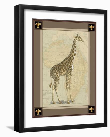 Giraffe with Border II-null-Framed Art Print