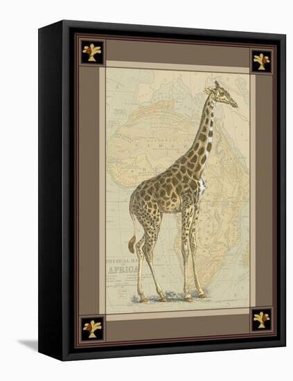 Giraffe with Border II-null-Framed Stretched Canvas