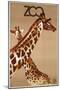 Giraffe Zoo Poland-Vintage Apple Collection-Mounted Premium Giclee Print