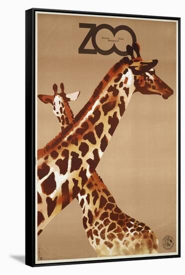 Giraffe Zoo Poland-Vintage Apple Collection-Framed Stretched Canvas