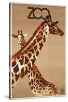 Giraffe Zoo Poland-Vintage Apple Collection-Stretched Canvas