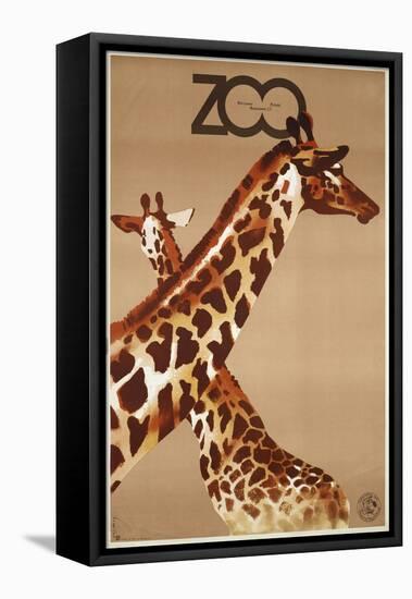 Giraffe Zoo Poland-Vintage Apple Collection-Framed Stretched Canvas