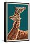 Giraffe-Lantern Press-Framed Stretched Canvas