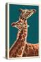 Giraffe-Lantern Press-Stretched Canvas