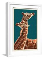 Giraffe-Lantern Press-Framed Art Print