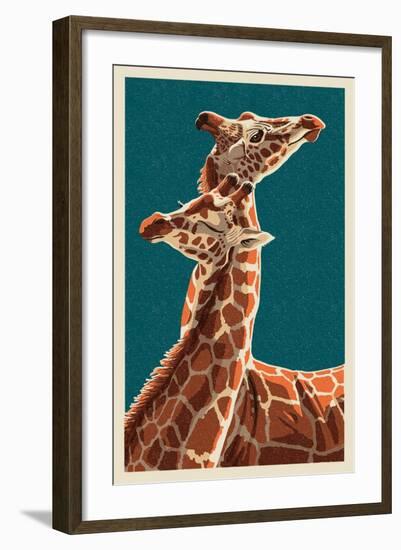 Giraffe-Lantern Press-Framed Art Print