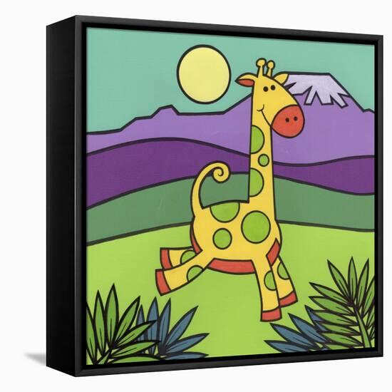 Giraffe-Denny Driver-Framed Stretched Canvas