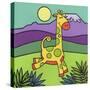 Giraffe-Denny Driver-Stretched Canvas