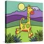 Giraffe-Denny Driver-Stretched Canvas