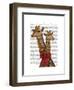 Giraffes and Bow-Fab Funky-Framed Art Print
