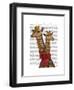 Giraffes and Bow-Fab Funky-Framed Art Print