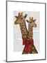 Giraffes and Bow-Fab Funky-Mounted Art Print