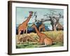 Giraffes, Illustration from 'Pads, Paws and Claws', 1924-null-Framed Premium Giclee Print