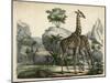 Giraffes Scent Danger-null-Mounted Art Print