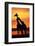 Giraffes Silhouettes at Sunset-null-Framed Photographic Print