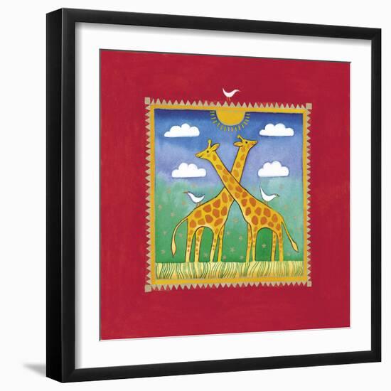 Giraffes-Linda Edwards-Framed Giclee Print