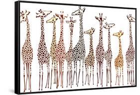 Giraffes-Milovelen-Framed Stretched Canvas
