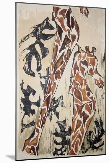 Giraffes-Norma Kramer-Mounted Art Print