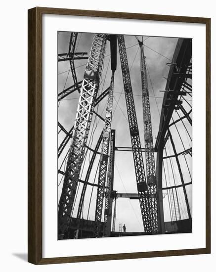 Girders Spanning Space in Dome Pattern, Construction of Palomar Telescope, Mt. Wilson Observatory-Margaret Bourke-White-Framed Photographic Print